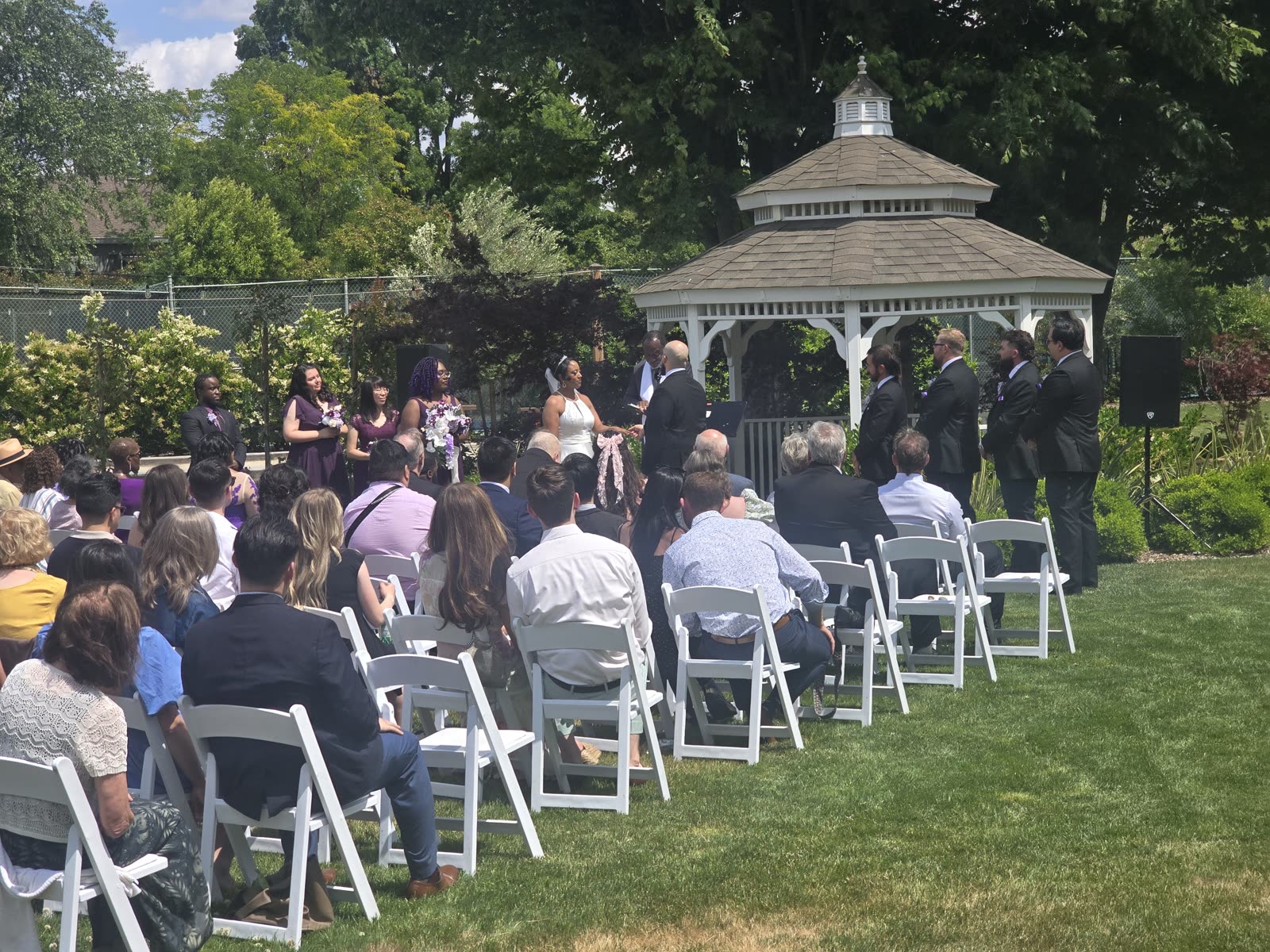 DJayTwitch outdoor wedding ceremony setup in Sacramento